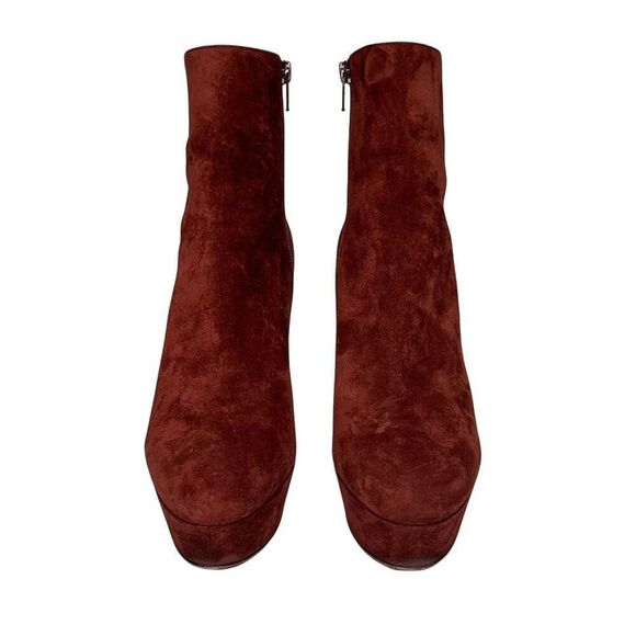 Christian Louboutin Bianca Bootie 120 EU 38.5 US 8.5 Burgundy Suede Platform - Picture 2 of 10